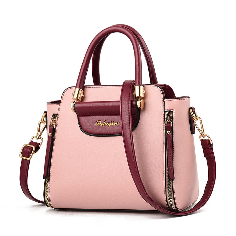 Bolsa de Couro Bicolor Feminina