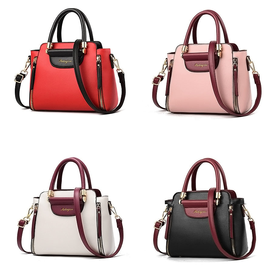 Bolsa de Couro Bicolor Feminina
