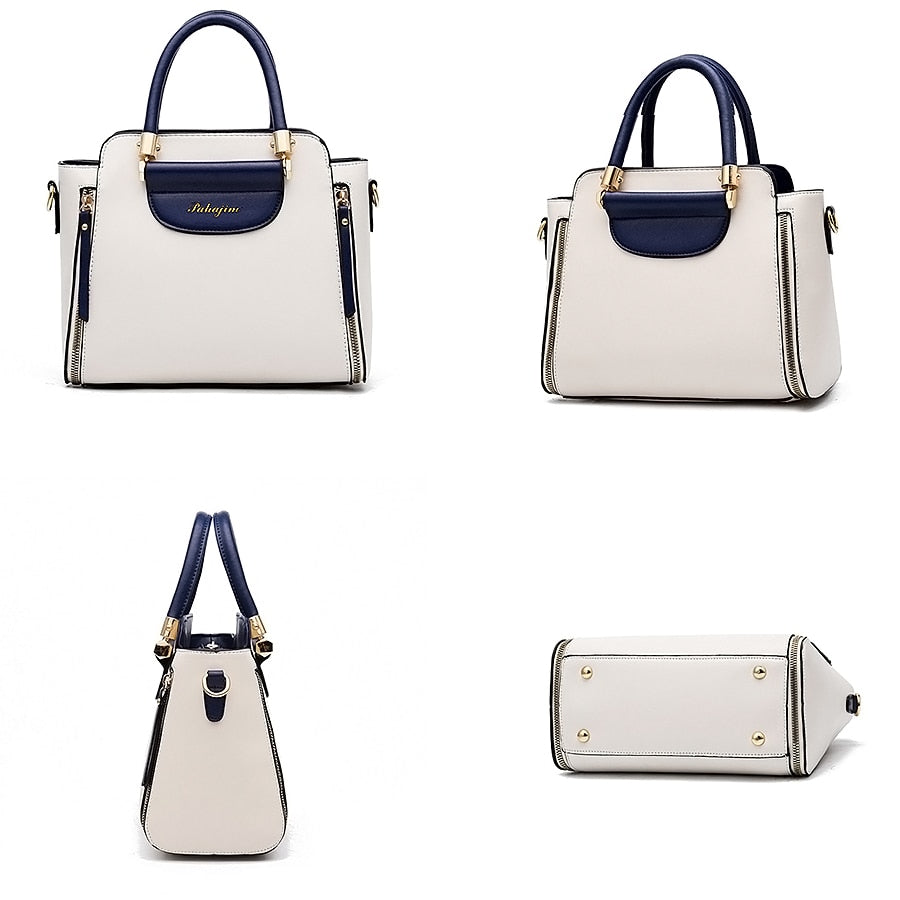Bolsa de Couro Bicolor Feminina