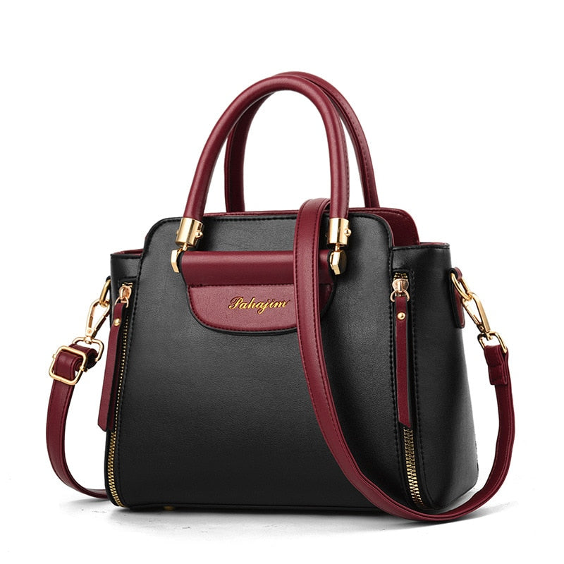 Bolsa de Couro Bicolor Feminina