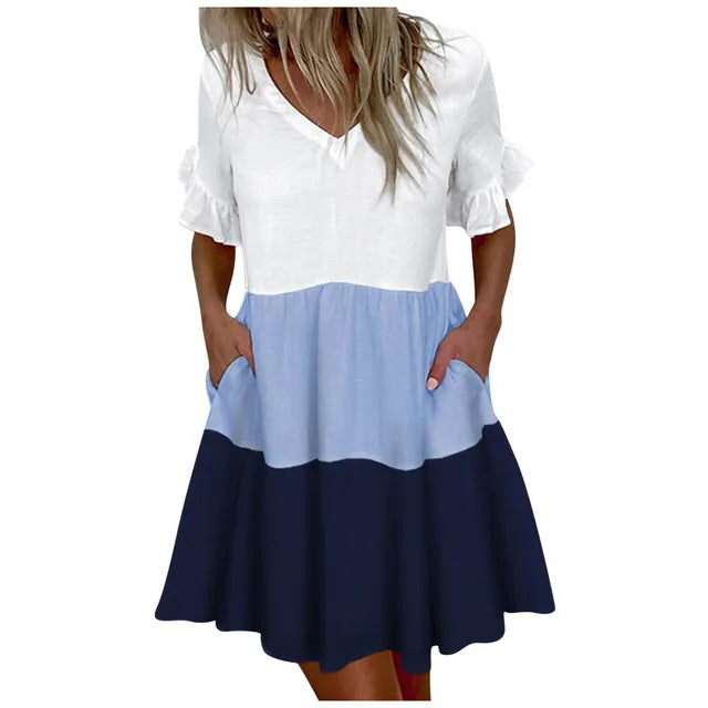 Vestido Soltinho Tricolor Vintage
