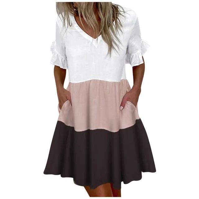 Vestido Soltinho Tricolor Vintage