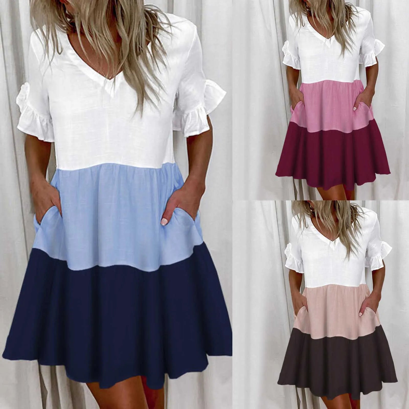 Vestido Soltinho Tricolor Vintage