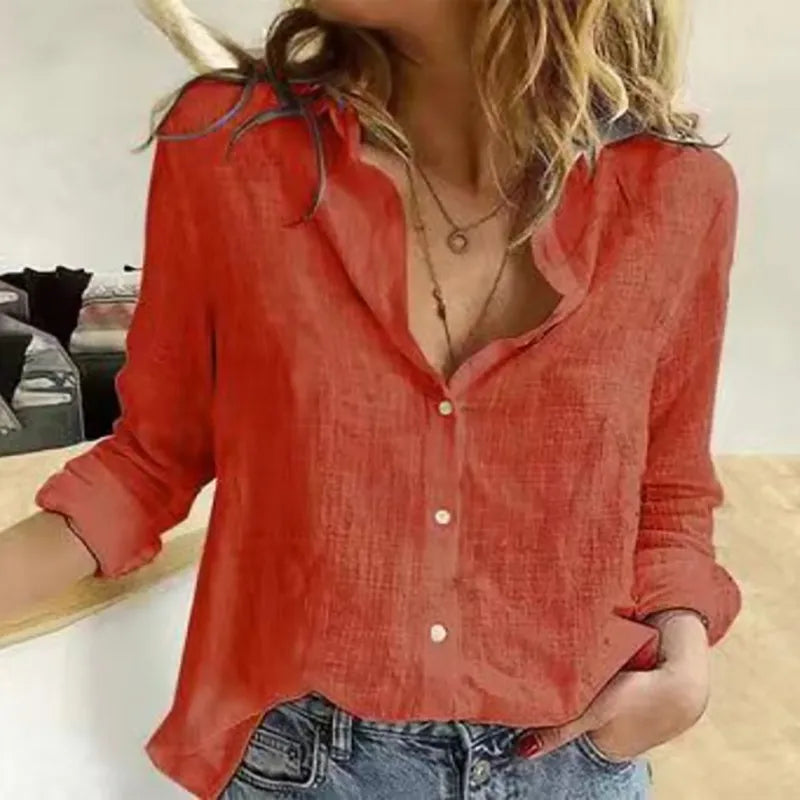Camisa de linho Manga Longa Vintage
