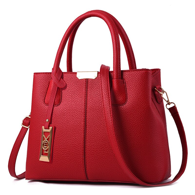 Bolsa-de-Couro-Feminina-de-Ombro-Vermelho