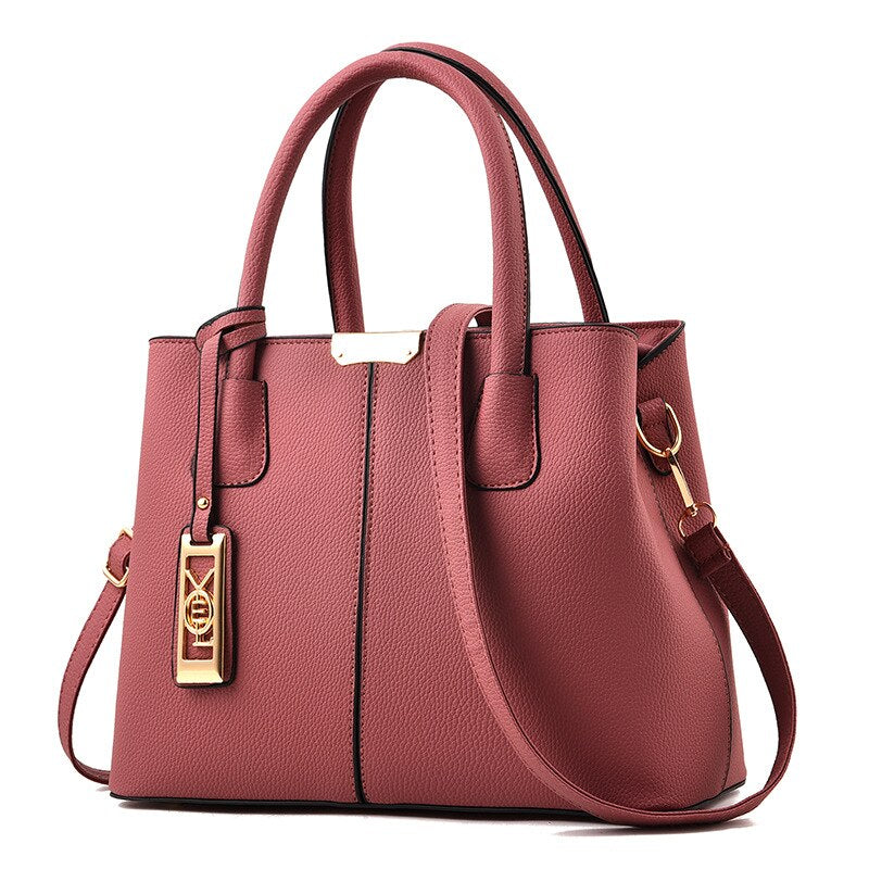 Bolsa-de-Couro-Feminina-de-Ombro-Rosa