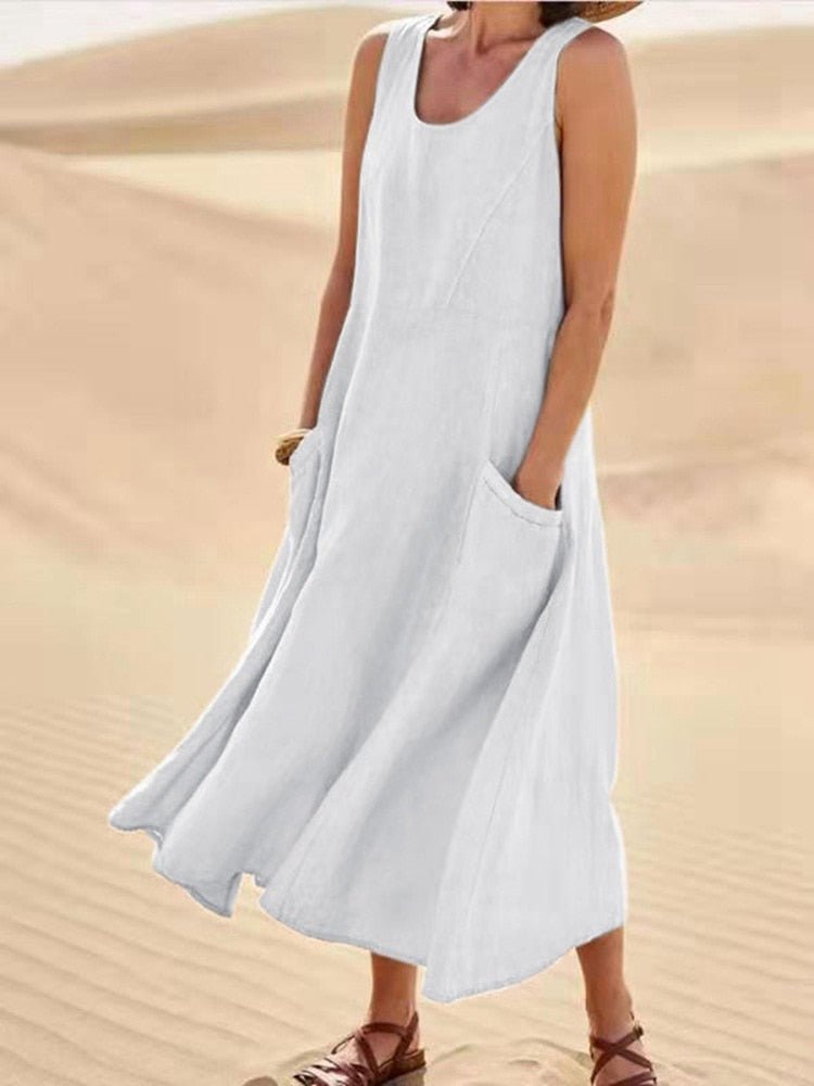 Vestido-Soltinho-de-Linho-com-Bolsos-Branco