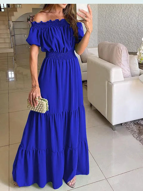 Vestido Longo Monocromático Elegance