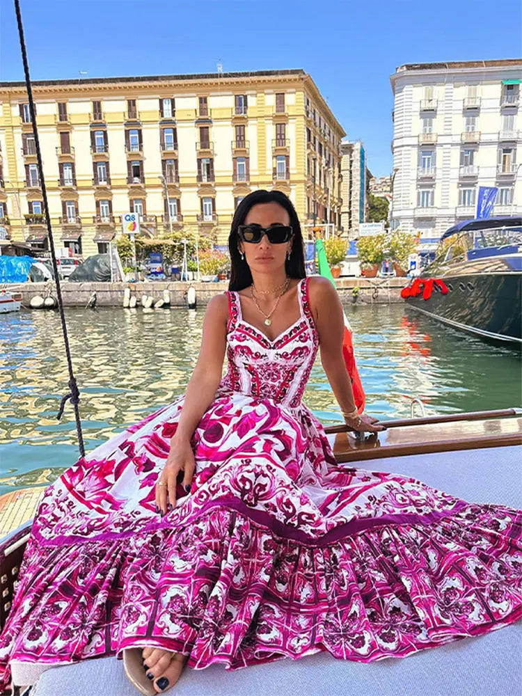 Vestido Longo de Verão Estampado Laila